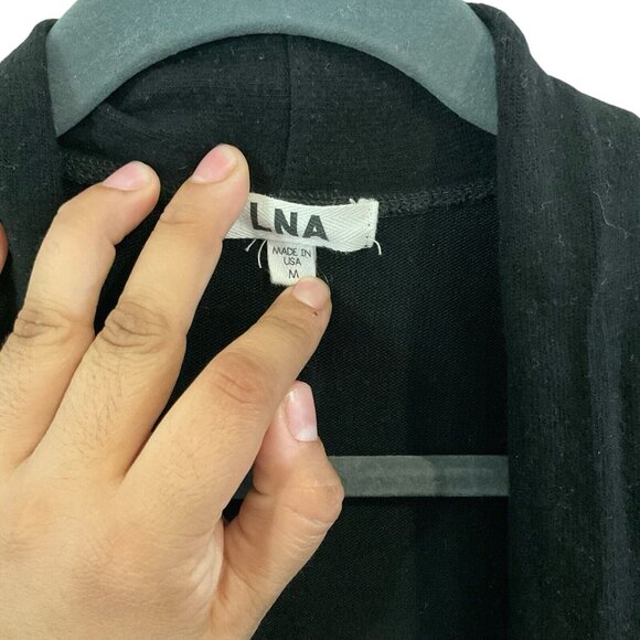 Lna Women's Cut Out Sleeve Long Cardigan in Black Size Medium Sweatshirt Casual - Picture 6 of 11